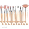 Wholesale 20pcs custom makeup brushes wood handle eyeshadow brush set