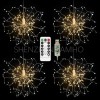 Outside Hanging Starburst Lighting USB Power Warm White Christmas Decorative String Light With Remote Control