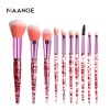 10 pcs luxury eyeshadow colorful beauty hair diamond makeup brush set