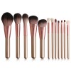 luxury pink birch wood handle nylon brochas de maquillaje profesional makeup brush set