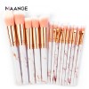MAANGE 15pcs marble makeup brushes set plastic handle nylon hair blending foundation wholesale private logo brochas maquillaje