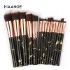 MAANGE 15pcs marble makeup brushes set plastic handle nylon hair blending foundation wholesale private logo brochas maquillaje