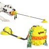 Durable Dog Tug Rope Ball Silicon Single Suction Cup Tug Dog Toy  Squeaky Chew Toys