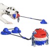 Indestructible Rubber Squeaky Treat Dog Bite Toy Double Suction Cup Tug Dog Chew Toy