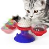 Spinning Cat Toy  Scratching Tickle Cats Hair Brush With Flash Lights Windmill Catnip Toys