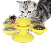 Spinning Cat Toy  Scratching Tickle Cats Hair Brush With Flash Lights Windmill Catnip Toys