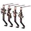 Set of 4 Metal Decoration Christmas Stocking Holders Fireplace Hanger Hooks for Mantle Fireplace Home Kitchen