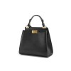 Alibaba trends designer crossbody genuine leather top handle handbags purse with turnlock