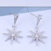 925 Silver Korean Fashion Sweet Ol Copper Inlaid Zircon Sun Flower Ear Studs Nhsc191711