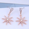 925 Silver Korean Fashion Sweet Ol Copper Inlaid Zircon Sun Flower Ear Studs Nhsc191711