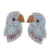 European And American Fashion Metal Studded Birdie Exaggerated Earrings Nhsc191962