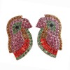 European And American Fashion Metal Studded Birdie Exaggerated Earrings Nhsc191962