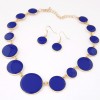 Simple Size Disc Temperament Wild Exaggerated Necklace Earrings Set Nhsc192403
