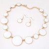 Simple Size Disc Temperament Wild Exaggerated Necklace Earrings Set Nhsc192403