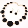 Simple Size Disc Temperament Wild Exaggerated Necklace Earrings Set Nhsc192403