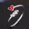 J990 Exquisite Korean Fashion Sweet Ol Wild Red Heart Personality Open Ring Nhsc193562