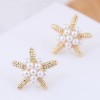 Delicate Korean Fashion Sweet Ol Simple Little Starfish Pearl Earrings Nhsc193676