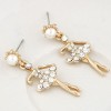 Korean Fashion Sweet Flash Diamond Ballet Girl Temperament Earrings Nhsc199098