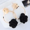 Metal Simple And Sweet Fabric Small Flower Personality Celebrity Style Female Earrings Nhsc199103