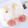 Metal Simple And Sweet Fabric Small Flower Personality Celebrity Style Female Earrings Nhsc199103