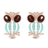 Fashion Metal Wild Flash Diamond Unique Owl Ear Studs Nhsc199656