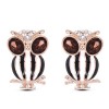 Fashion Metal Wild Flash Diamond Unique Owl Ear Studs Nhsc199656