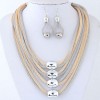 Fashion Metal Accessories Exaggerated Necklace Temperament Necklace And Earring Set Nhsc200864