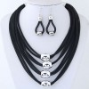 Fashion Metal Accessories Exaggerated Necklace Temperament Necklace And Earring Set Nhsc200864