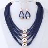 Fashion Metal Accessories Exaggerated Necklace Temperament Necklace And Earring Set Nhsc200864