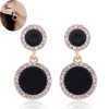 Korean Fashion Metal Simple And Sweet Simple Round Pendant Diamond Earrings Nhsc200868
