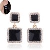 Korean Fashion Metal Concise Sweet And Concise Size Square Diamond Earrings Nhsc200870