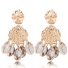 Fashion Jewelry Fashion Metal Simple Seashell Exaggerated Earrings Wholesale Nhsc200872