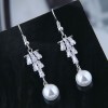 Exquisite Korean Fashion Sweet Ol Inlaid Zircon Pearl Wild Earrings Nhsc200876