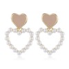 Korean Fashion Sweet Contrast Color Ol Love Pearl Earrings Nhsc200881