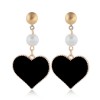 Korean Fashion Sweet Contrast Color Love Earrings Fahsion Jewelry Wholesale Nhsc200883