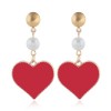Korean Fashion Sweet Contrast Color Love Earrings Fahsion Jewelry Wholesale Nhsc200883