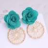 Korean Fashion Sweet Flower Metal Capture Mesh Stud Earrings Fahsion Jewelry Wholesale Nhsc200884