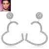 Fashion Jewelry Fashion Metal Bright Diamond Love Heart Exaggerated Earrings Wholesale Nhsc200892