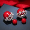 Fashion Copper Zircon Elegant Pearl Earrings Wholesale Nhsc201416