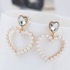 Boutique Korean Fashion Metal Sweet Peach Heart Pearl Stud Earrings Nhsc201793