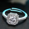 Korean Fashion Sweet Zircon Square Diamond Ring Nhsc201804