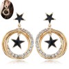 Fashion Metal Flash Diamond Simple Fivepointed Star Multicircle Earrings Nhsc201822