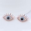 925 Silver Pin Korean Fashion Simple Sweet Zircon Demon Eye Eye Studs Nhsc201829