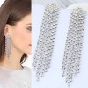 Fashion Jewelry Metal Flash Diamond Tassel Exaggerated Earrings Nhsc202422