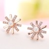 Fashion Jewelry Korean Sweet Ol Sun Flower Zircon Stud Earrings Nhsc202437