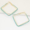 Jewellery For Women Fashion Metal Simple Bead Square Earrings Nhsc202451