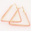 Fashion Jewelry Metallic Simple Beaded Triangle Earrings Nhsc202457
