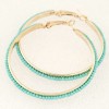 Fashion Jewelry Metal Simple Beaded Large Circle Earrings Nhsc202461