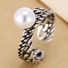 Fashion Jewelry Metal Vintage Woven Pearl Split Ring Nhsc202473