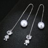Korean Fashion Sweet Ol Cubs Zircon Pearl Earrings Nhsc203770
